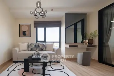 Modern living room with stylish decor and natural light