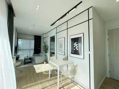 Modern living room with stylish decor and natural light