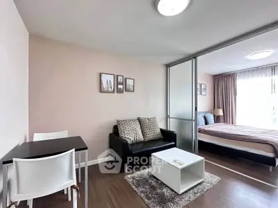 Modern studio apartment with stylish decor and cozy living area
