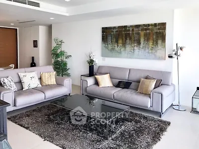 Luxurious modern living room with elegant decor and plush seating