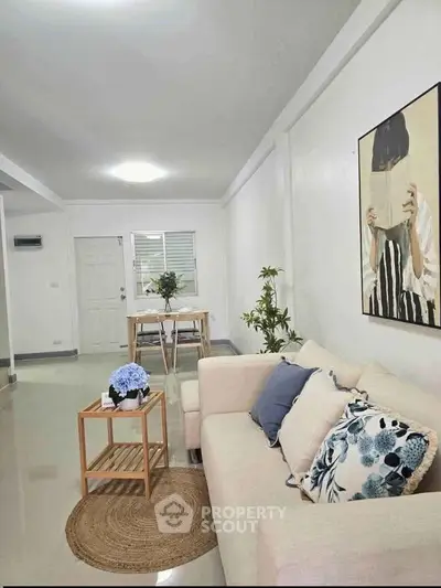 Stylish living room with modern decor and cozy seating area