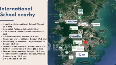 Map showing proximity to international schools in Phuket area