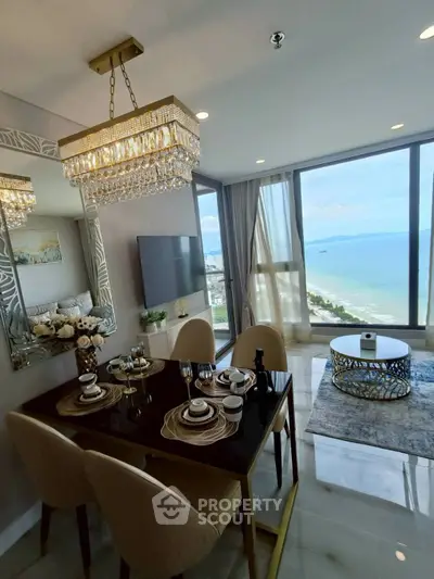 Luxurious dining area with ocean view and elegant decor