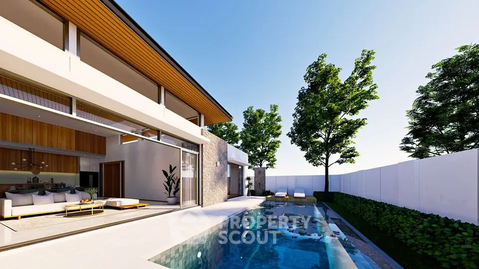 Luxurious modern villa with private pool and spacious outdoor area