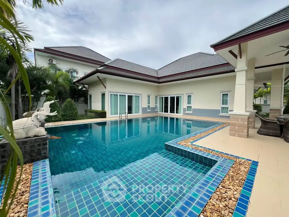 Luxurious villa with private pool and elegant exterior design, perfect for tropical living.