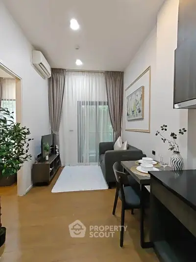 Modern living room with stylish decor and natural light