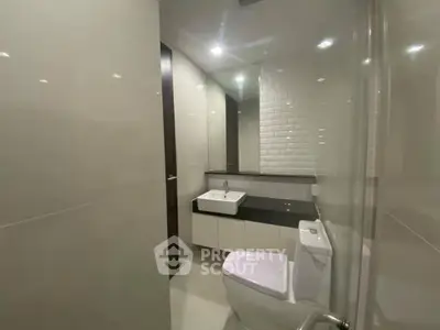 Modern bathroom with sleek design and contemporary fixtures