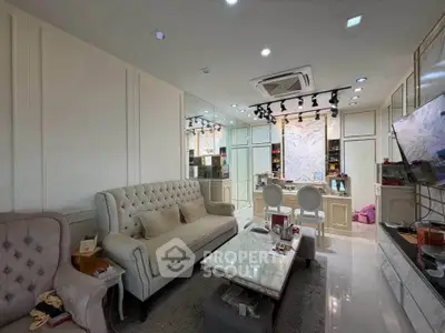 Luxurious living room with elegant furniture and modern decor
