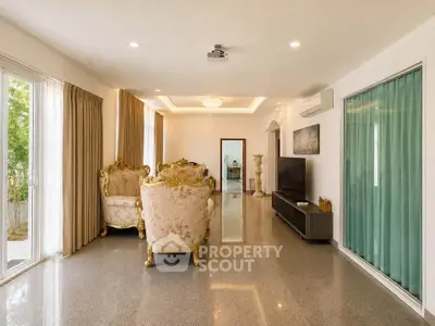Luxurious living room with elegant furniture and modern decor