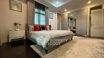 Luxurious bedroom with elegant decor and spacious wardrobe