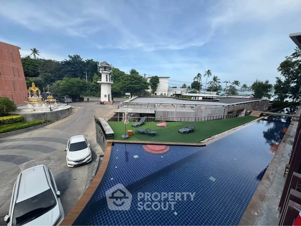 Stunning rooftop pool with scenic views and modern design in a prime location.