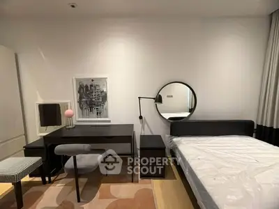 Modern bedroom with stylish furniture and contemporary decor