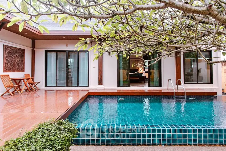 Luxurious villa with private pool and elegant patio, perfect for relaxation and entertainment.