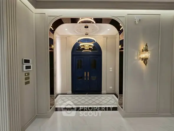 Luxurious entrance with elegant lighting and modern design