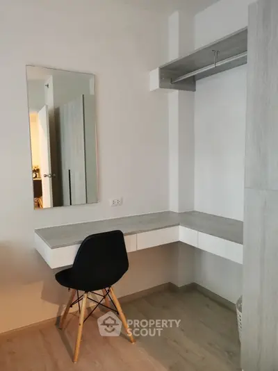 Modern study nook with sleek desk and chair in minimalist design