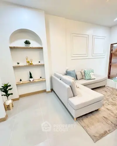 Stylish living room with modern decor and cozy sectional sofa