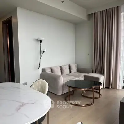 Modern living room with elegant furniture and natural light