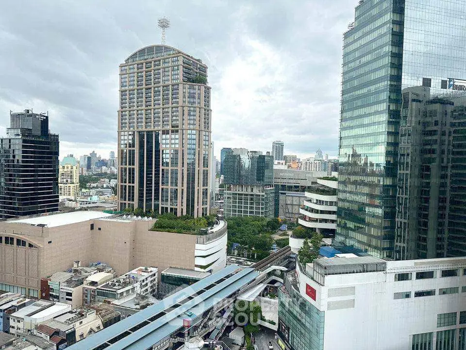 Stunning cityscape view showcasing modern skyscrapers and urban architecture in a bustling city center.