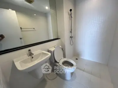 Modern bathroom with sleek fixtures and minimalist design