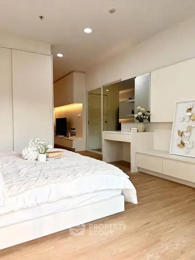 Modern bedroom with elegant decor and cozy ambiance