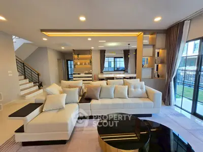 Luxurious modern living room with spacious open layout and elegant decor