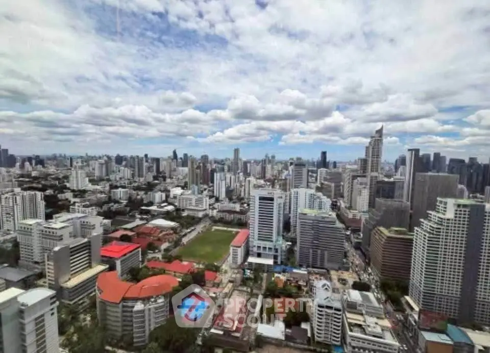 Stunning cityscape view showcasing a vibrant urban skyline with modern skyscrapers under a picturesque sky.