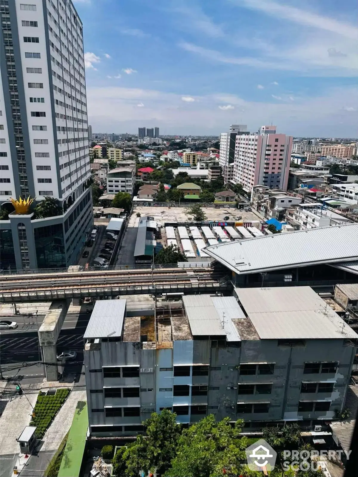 Stunning cityscape view from high-rise building showcasing urban living and vibrant skyline.