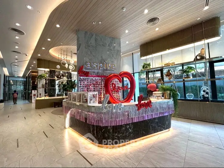Luxurious building entrance with modern decor and stylish lighting