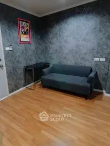Cozy living room with modern sofa and stylish decor