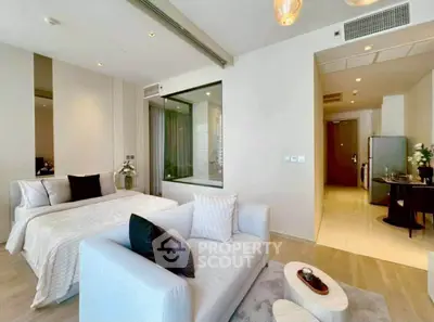 Modern studio apartment with stylish decor and open layout