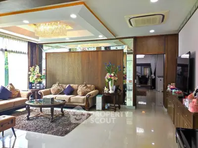 Luxurious living room with elegant decor and plush seating