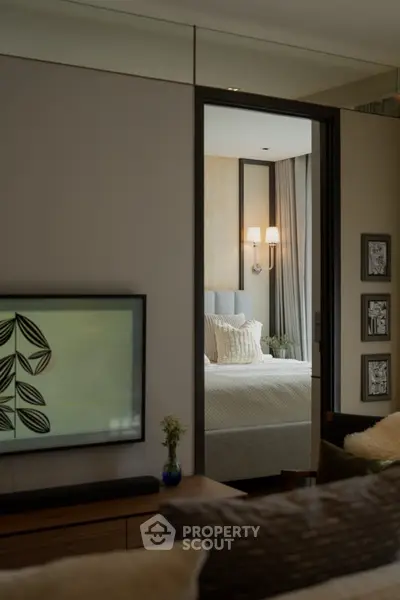 Modern bedroom with elegant decor and cozy ambiance