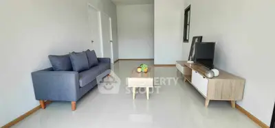 Modern living room with sleek furniture and minimalist decor