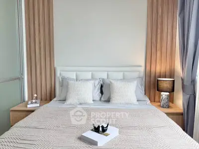 Modern bedroom with stylish decor and cozy ambiance