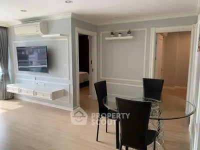 Spacious modern living room with elegant decor and natural light