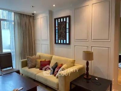 Elegant living room with stylish decor and cozy seating area
