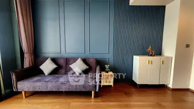 Stylish living room with modern sofa and elegant decor