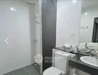 Modern bathroom with sleek fixtures and contemporary design