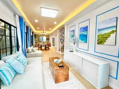 Stunning modern living room with elegant decor and open layout, perfect for entertaining.