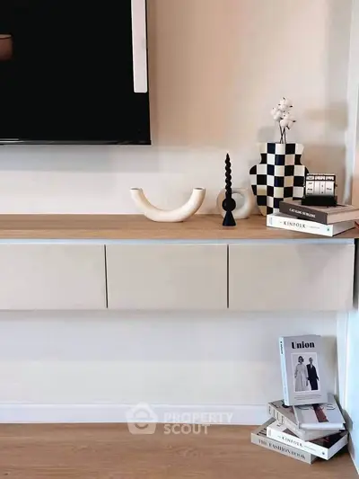 Stylish modern living room with elegant decor and wooden flooring