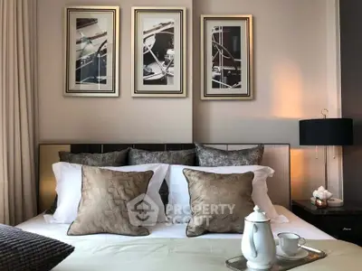 Elegant bedroom with stylish decor and cozy ambiance