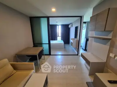 Modern studio apartment with open layout and stylish furnishings