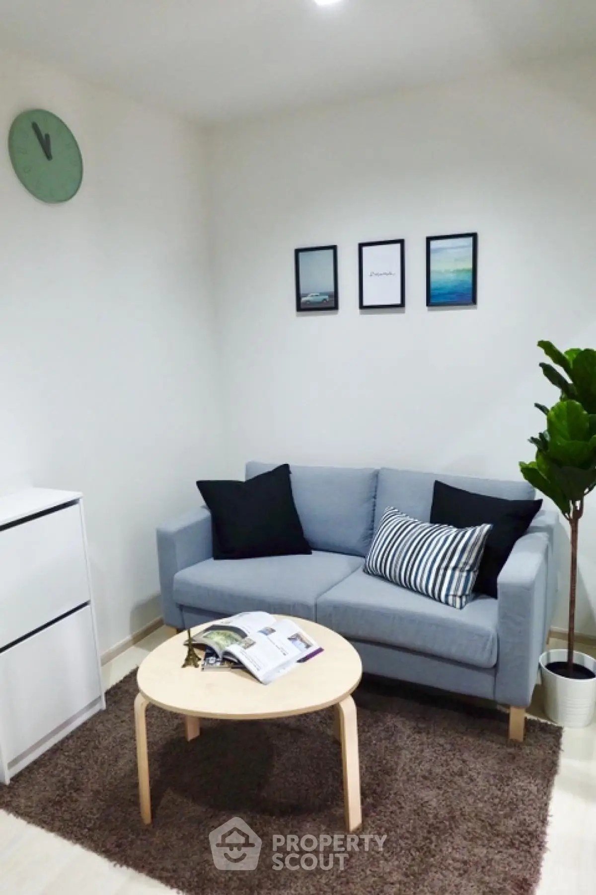 Cozy modern living room with stylish decor and comfortable seating