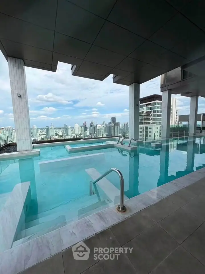 Luxurious rooftop pool with stunning city skyline views