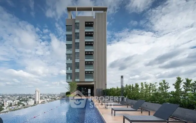 Stunning rooftop view with expansive cityscape and lush greenery