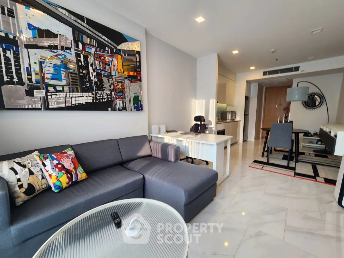 Modern living room with stylish decor and open layout