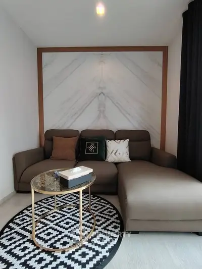 Stylish living room with modern sofa and chic decor