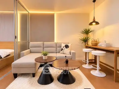 Modern living room with stylish decor and cozy ambiance