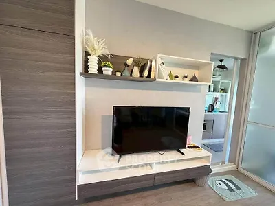 Modern living room with sleek TV unit and stylish decor
