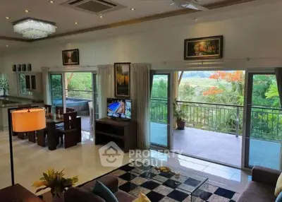 Spacious living room with stunning view and elegant decor